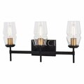 Perfecttwinkle Warren 3 Light Vanity Light, Light Matte Black & Brushed Brass PE4153771